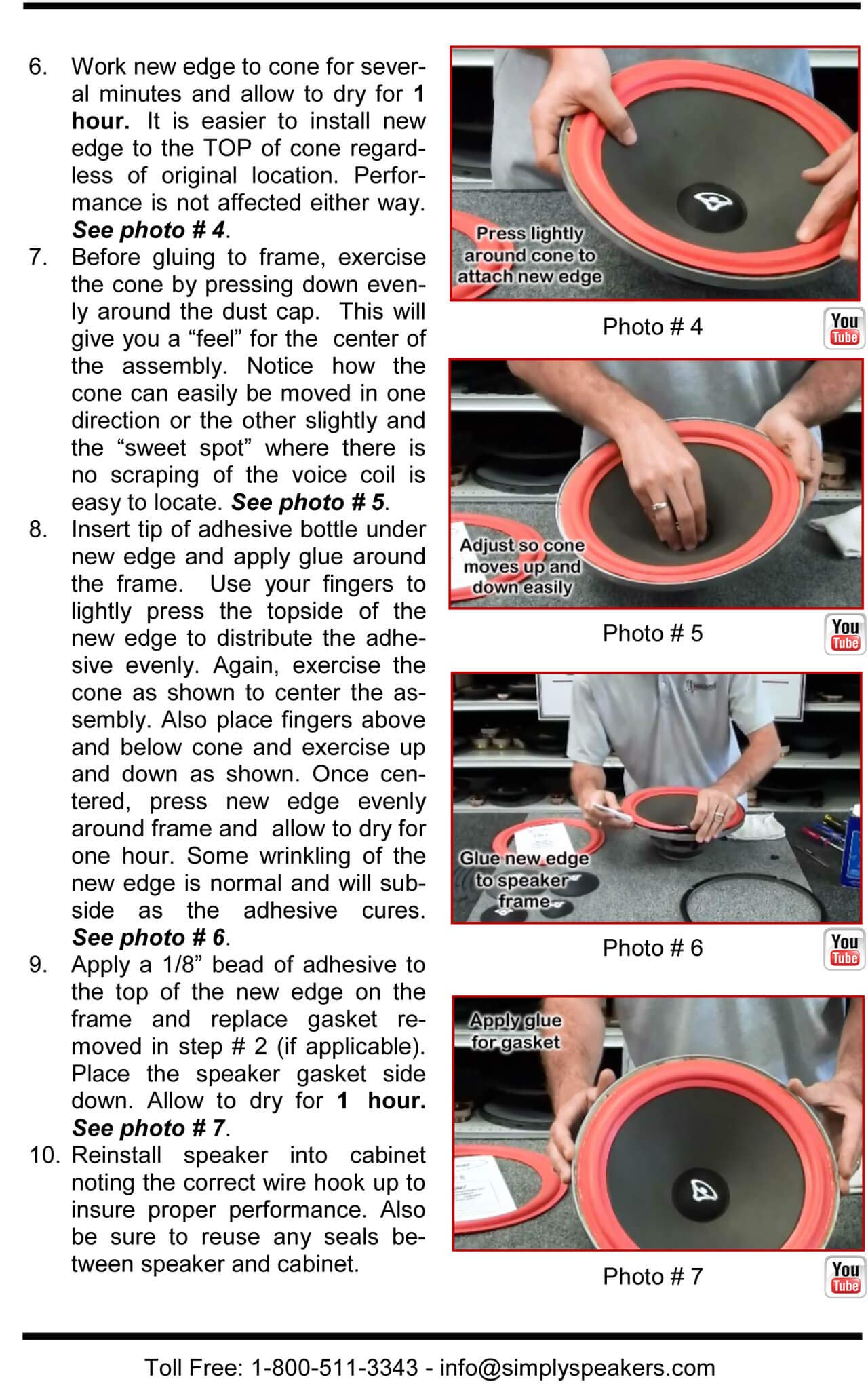 Single Edge Standard 10 Inch Foam Speaker Repair Kit FSK-10A-1 (Single)