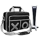 eLUUGIE Travel Carrying Case Multifunctional Travel Storage Bag Handbag/Shoulder Bag for PS5 System and Accessory/Xbox one (Black)