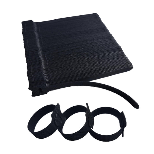 200 PCS 6 Inches Black Reusable Cable Ties, Adjustable Cord Straps, Cable Organizer, Cord Wrap and Hook Loop Cords Management,Adjustable Cord Ties