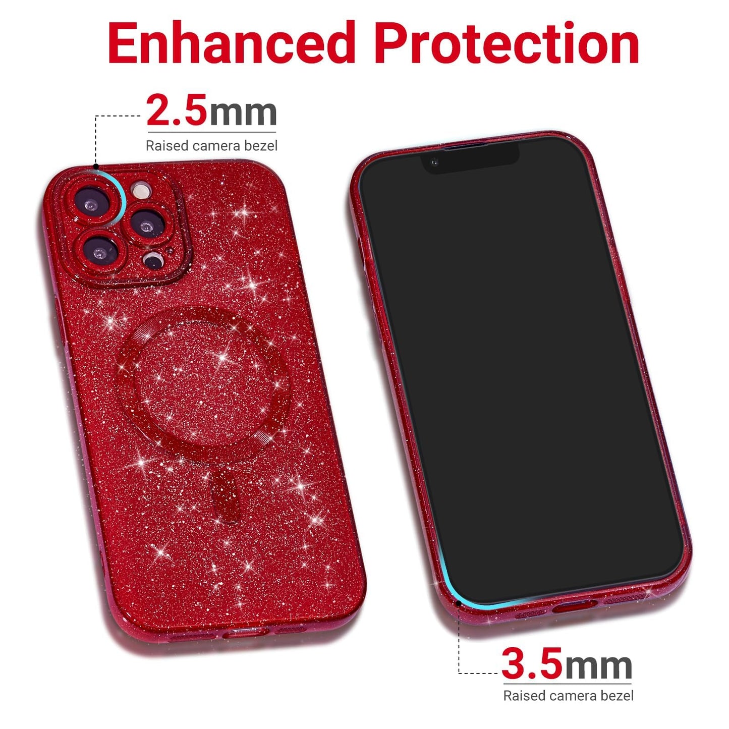 LoeoeL for iPhone 12 Pro Case Glitter Compatible with Magsafe, Girly Cute Sparkly Magnetic Mag Safe Pretty Phone Case for Women, Bedazzled Bling