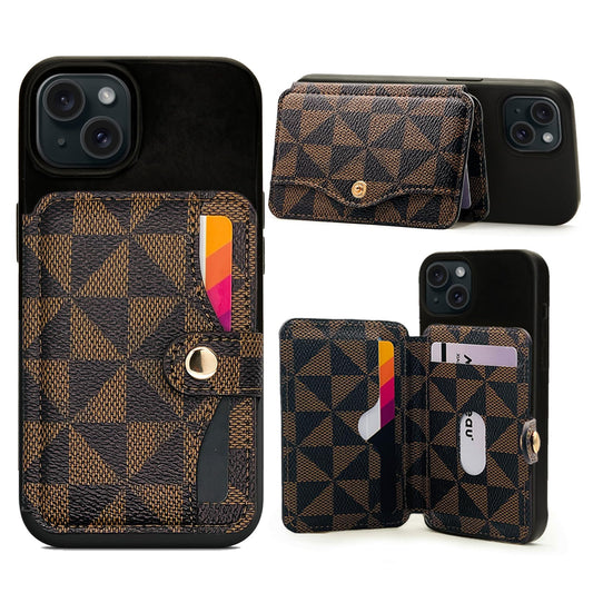 M-Plateau Card Holder for Phone, Stick On Phone Wallet With 3M Adhesive (Brown and Black)