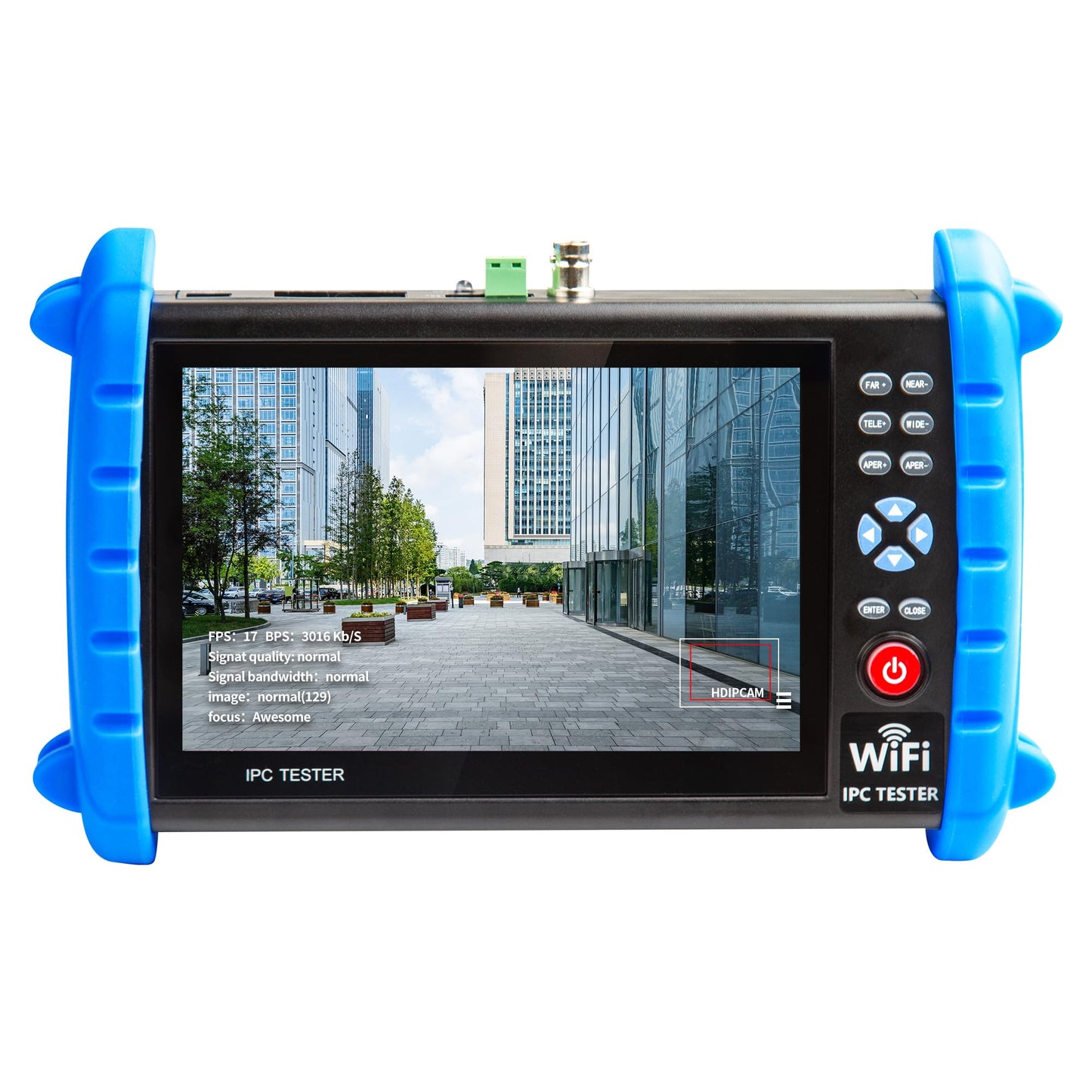 RAINLEOTI CCTV Camera Tester 7" IPS Touch Screen 6K 12mp IP Camera Tester CVBS Analog Camera Built-in WiFi with IP Discovery/POE/RJ45 Cable TDR