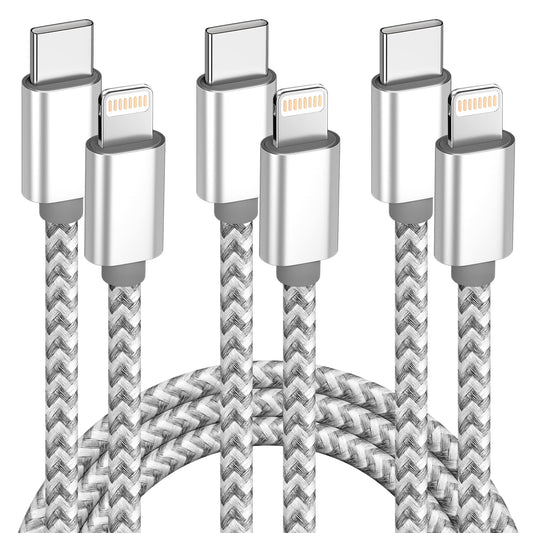 USB C to Lightning Cable 3Pack 6 FT Apple MFi Certified iPhone Fast Charger Type c to Lightning Cable Nylon Braided iPhone Cord for iPhone 13 12 11…