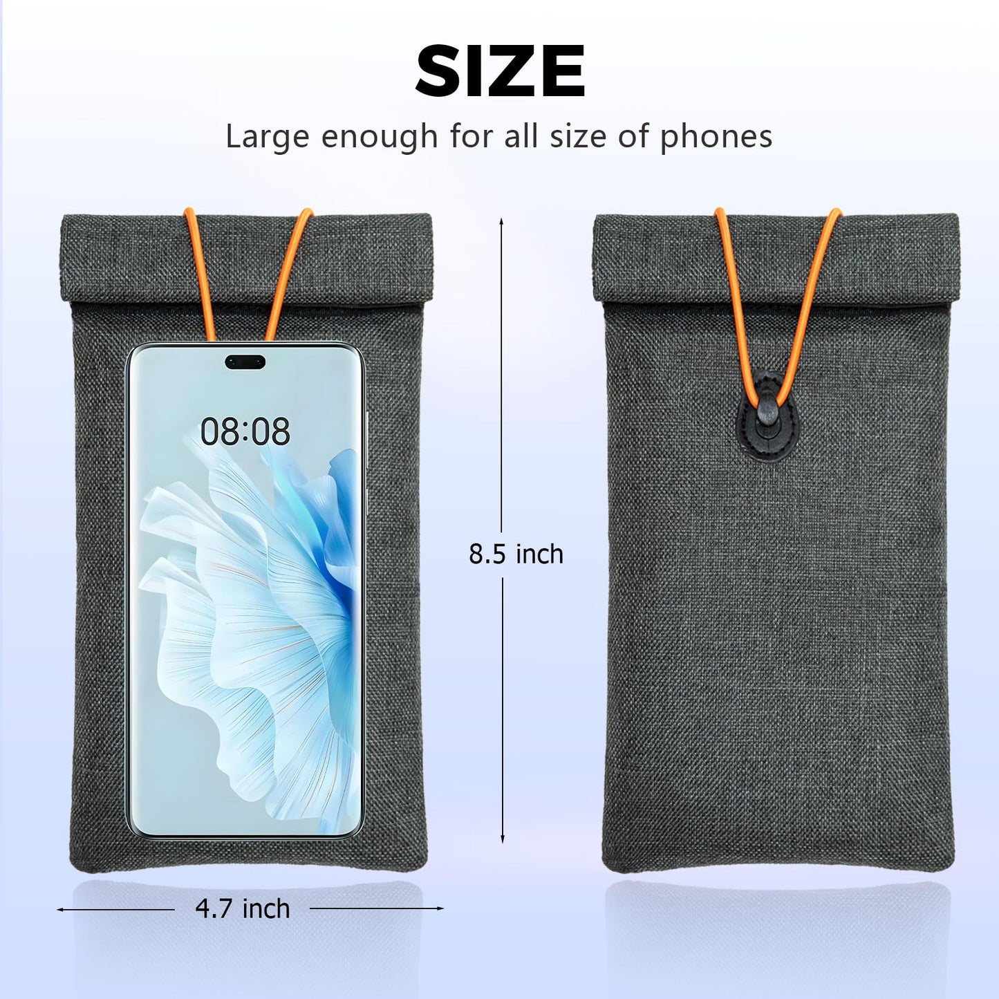 Tuulin Faraday Bags for Phones 2 Pack Go Dark Bags for Cell Phones, Signal Blocking Case, RFID Blocking Pouch for Privacy Protection
