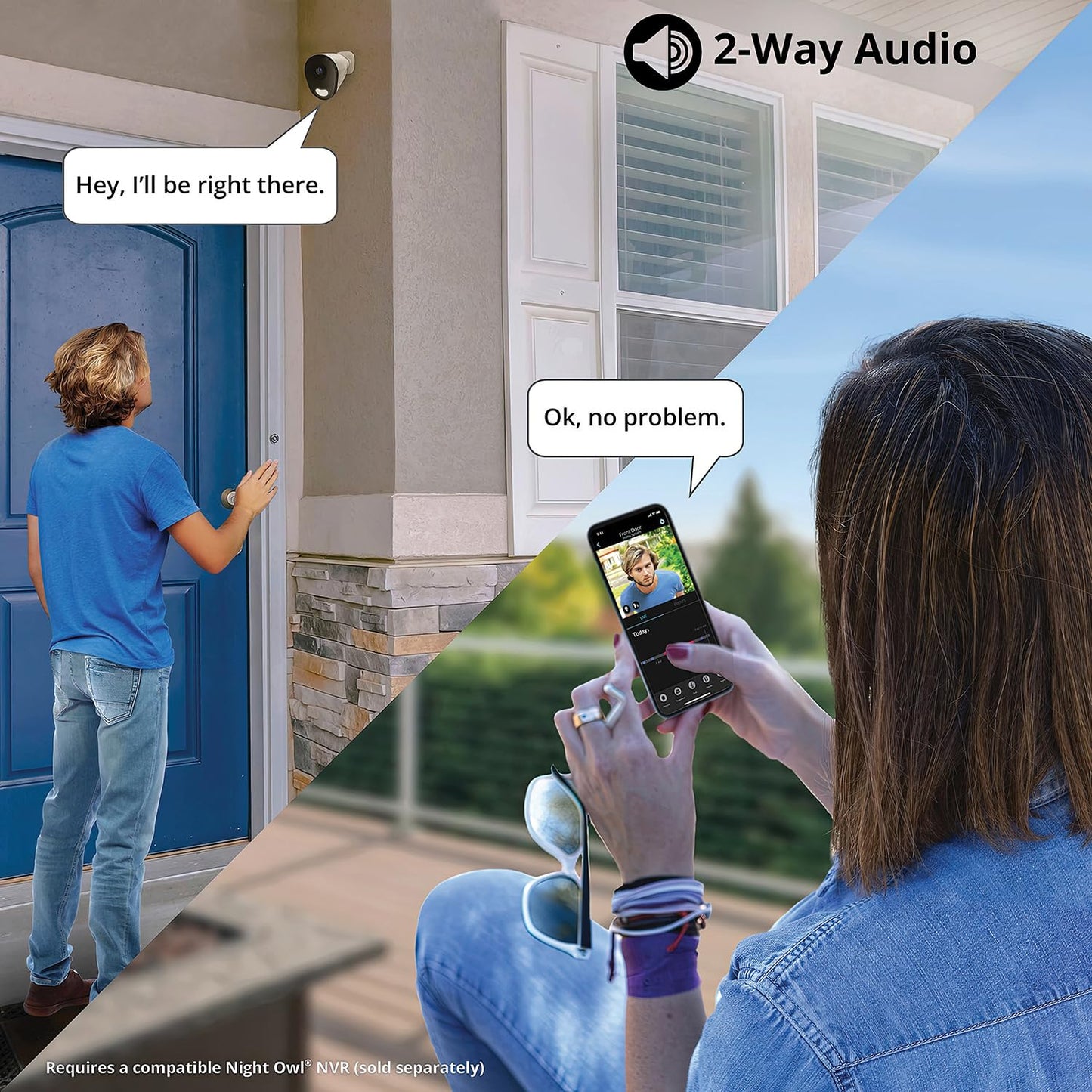 Night Owl Wired IP 4MP Deterrence Camera with 2-Way Audio - 2 Pack - White