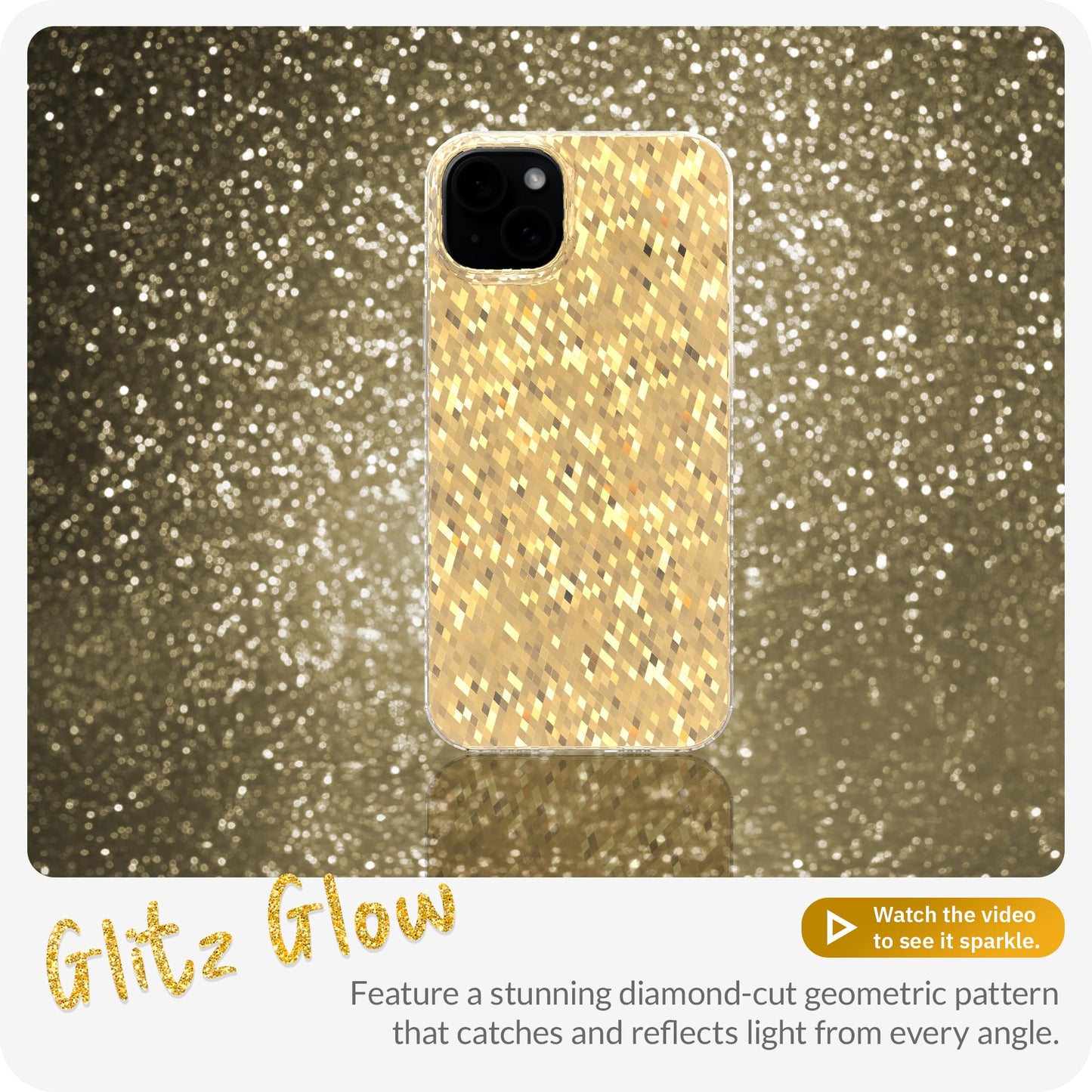 LONLI Hue - for iPhone 15 Case - Pink with Glitter Stars [10FT Drop Protection] - Shockproof Cover with Color Changing Effect | Cute and Unique