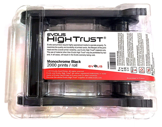 Evolis RCT023NAA Black Print Ribbon - Print Ribbons Zenius Primacy, Black, Thermal Transfer, Black, Grey