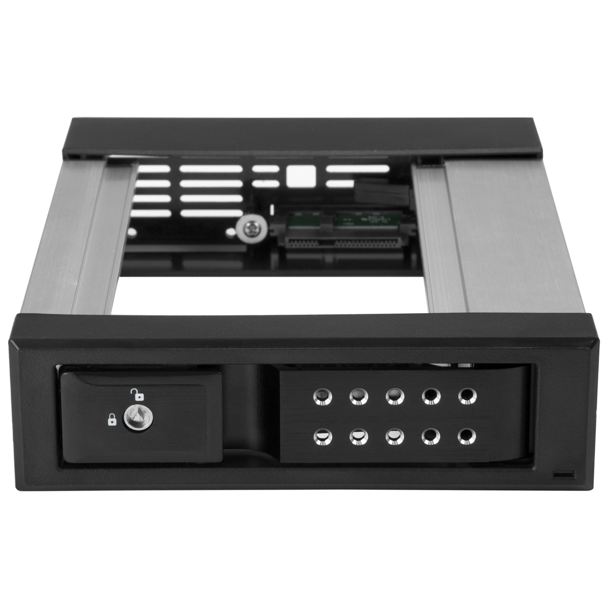 StarTech 3.5in to 5.25in SATA SAS Trayless Bay, Aluminum (HSB1SATSASBA)