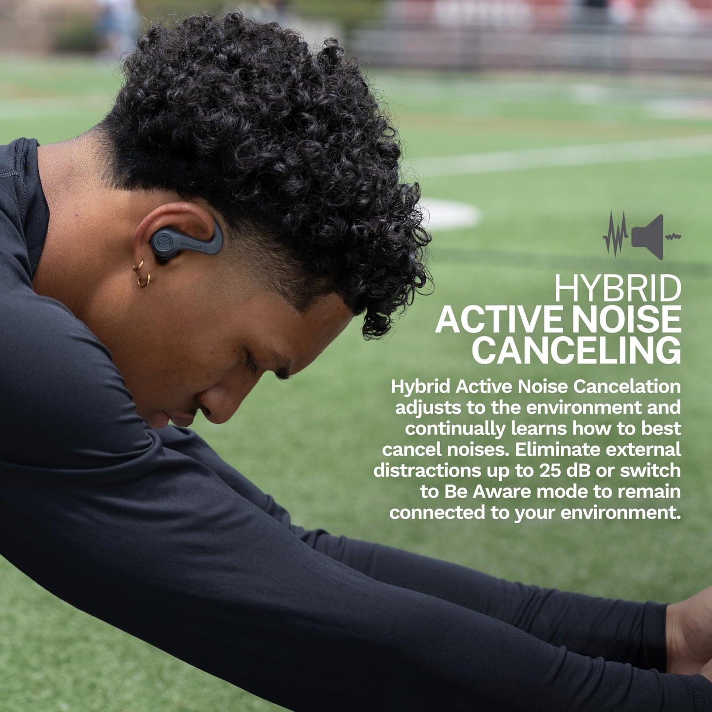 JLab JBuds Sport ANC 4 True Wireless Bluetooth Earbuds + Charging Case, Graphite, Swipe + Touch Controls, Hybrid Active Noise Cancelation, Multipoint