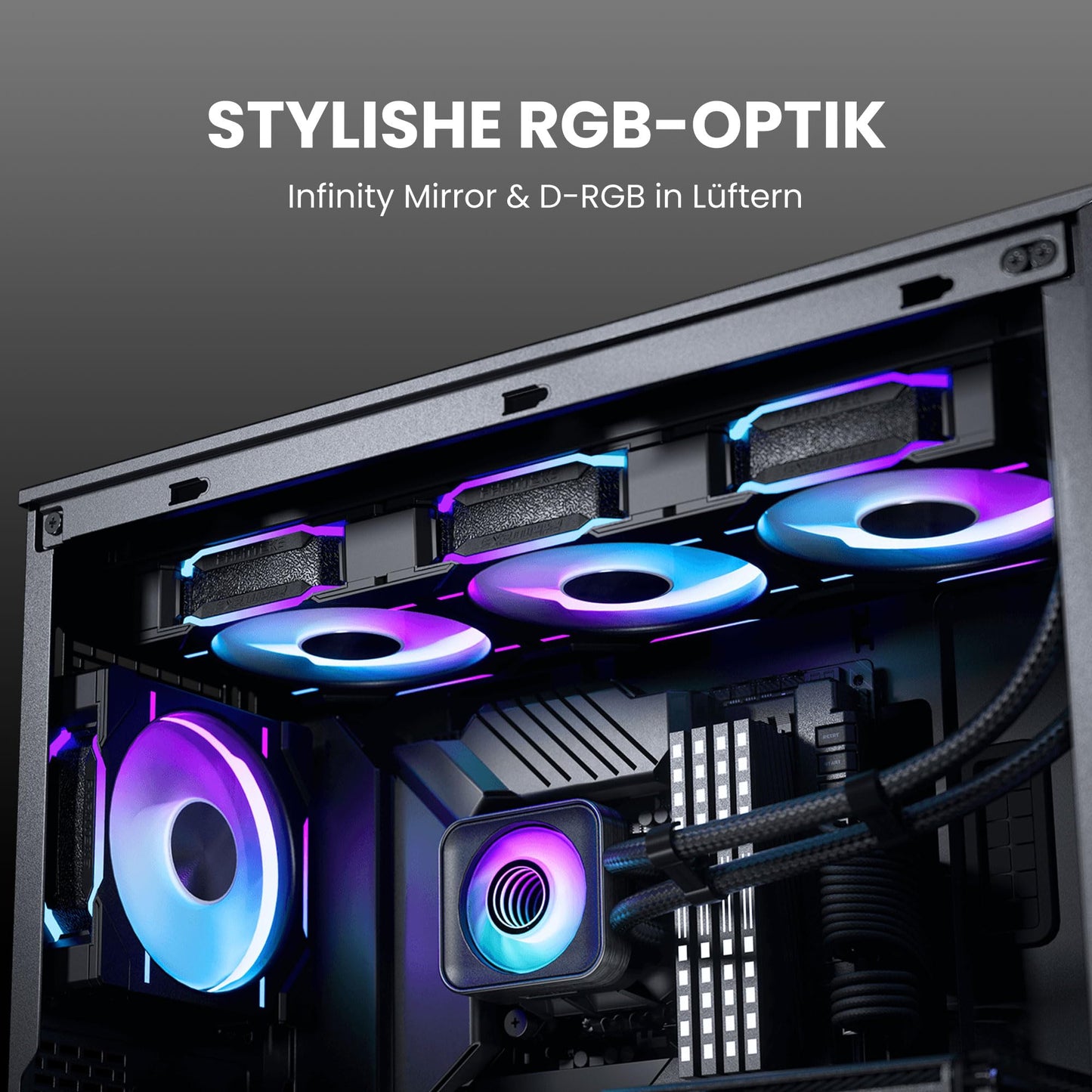 Phanteks Glacier One 420D30 X2 AIO Liquid CPU Cooler, Evolv X2 Aluminum Cap Design, 3X Performance D30-140 D-RGB Fans, for Intel LGA 1851, 1700, 1200