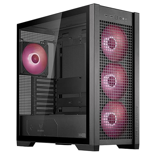 ASUS TUF Gaming GT302 ARGB ATX Mid-Tower Case Four 140x28mm ARGB Fans for Airflow & Static Pressure, Interchangeable Panel, Detachable top Panel