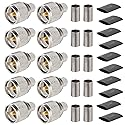 XRDS -RF PL259 UHF Male Coax Connectors 10PCS, PL259 Crimp Connector Kit for 50 Ohm LMR400 RG8 RG213 9913 Coaxial Cable, Ideal for Antenna, Radio