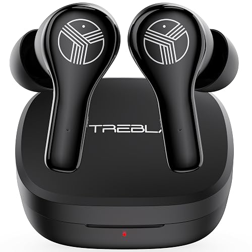 Treblab WX8 - True Wireless Earbuds with Pure Sound, Soft Silicone Ear Buds, IPX8 Waterproof, 28H Play, Wireless Charging, Noise Reduction Touch