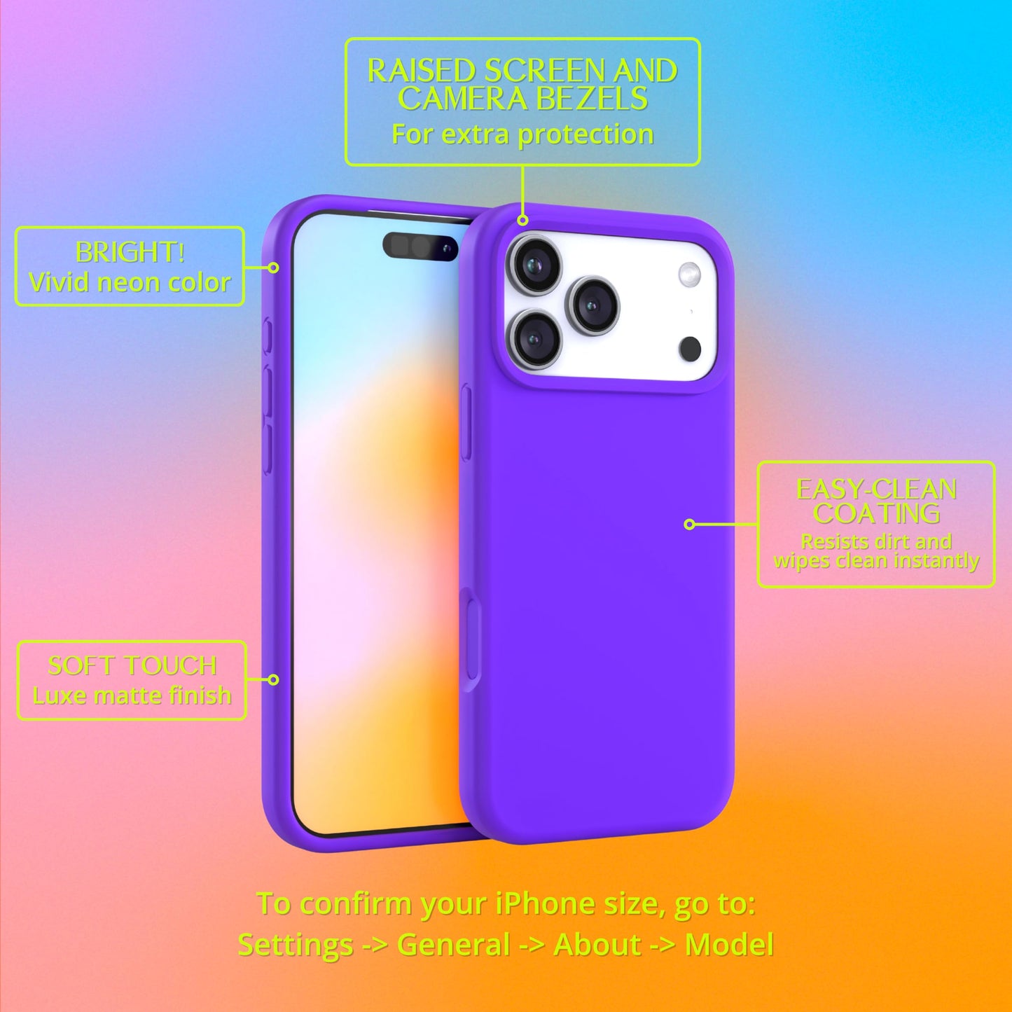 FELONY CASE for iPhone 17 Pro, Silicone Shockproof Cover, Vibrant Purple