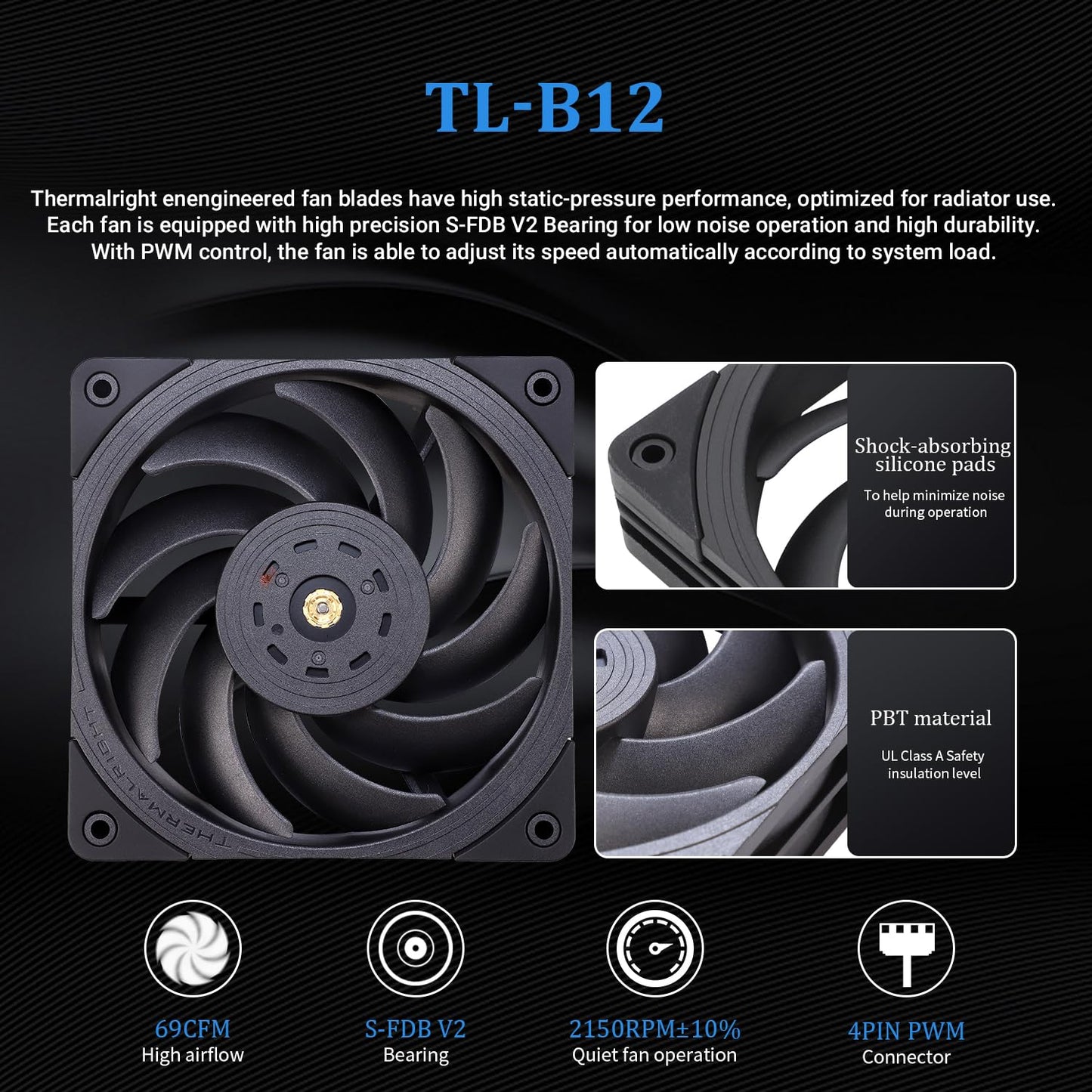 Thermalright Frozen Edge 240 Black CPU Water Cooler with PWM Fans, Pump Speed is 3300RPM,S-FDB Bearing, for AMD AM4/AM5,Intel