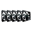 APEVIA CF514S-BK 140mm 4pin Molex & 3pin Motherboard Black Silent Case Fan (5-pk)