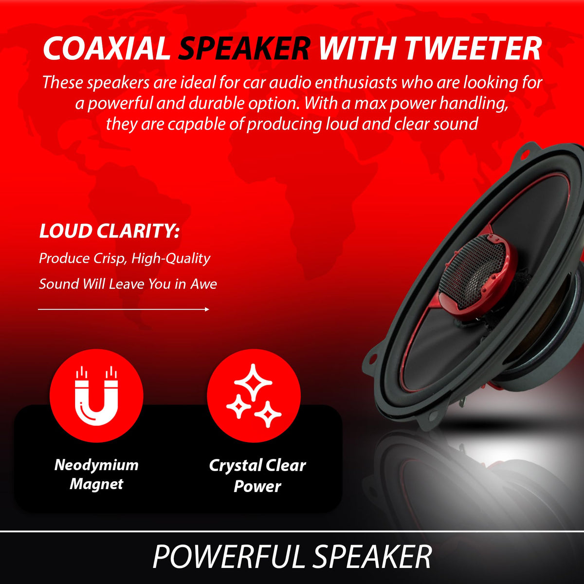 MB Quart XK2-146 4x6-Inch 180 Watt 2-Way Coaxial Speaker System Car Audio