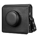 Fintie Protective Case for Fujifilm Instax Wide EVO Camera - Premium Vegan Leather Bag Cover with Removable Adjustable Strap (Vintage Black)