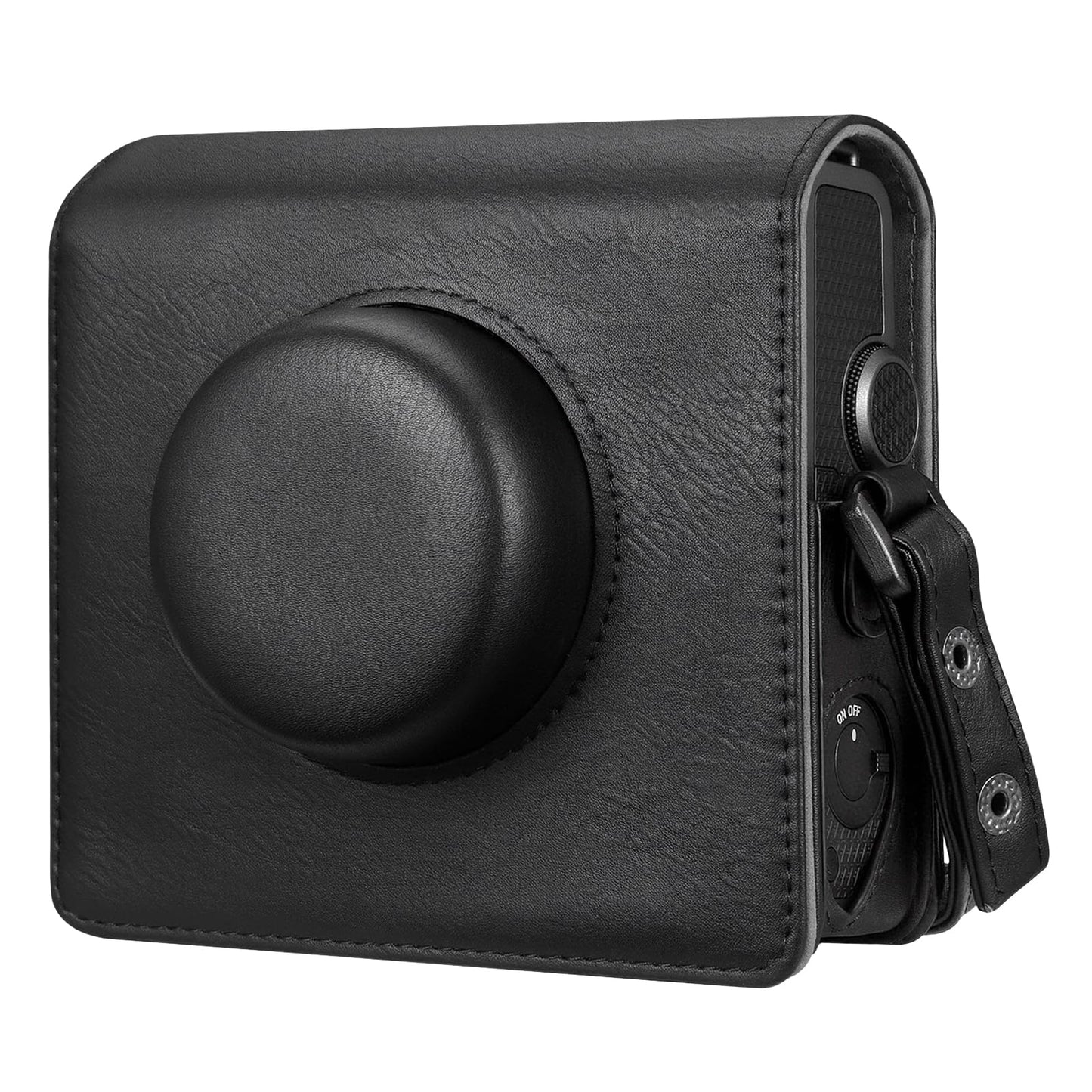Fintie Protective Case for Fujifilm Instax Wide EVO Camera - Premium Vegan Leather Bag Cover with Removable Adjustable Strap (Vintage Black)