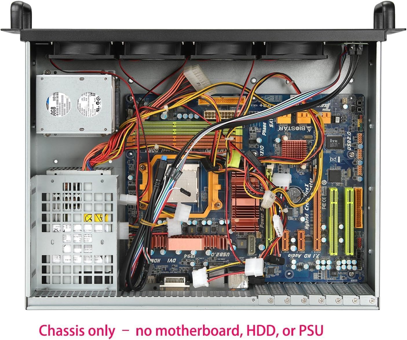 IPCHASSIS 2U Industrial Computer Case Rackmount Chassis Short Depth 13.38" Support ATX Motherboard Use Flex ATX PSU