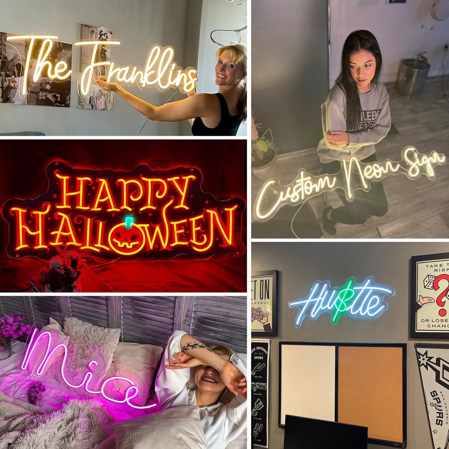 Brochao Custom Neon Signs, Personalized Name Sign LED Sign Custom for Wedding Birthday Party Light, Neon Sign Customizable for Wall Decor, Shop Office