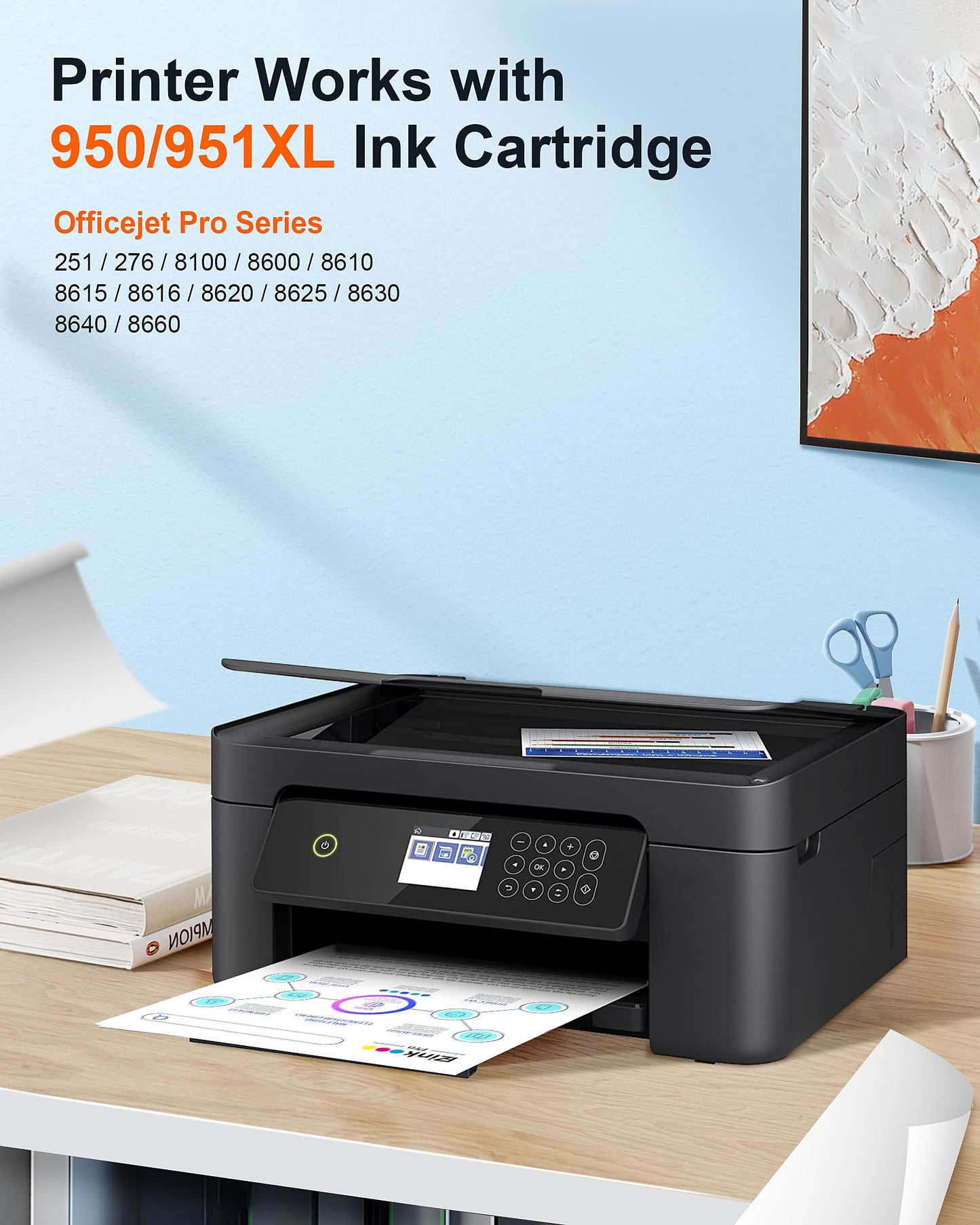 950XL 951XL Ink Cartridge 950 951 Combo Pack Compatible for Pro 8600 4 Pack