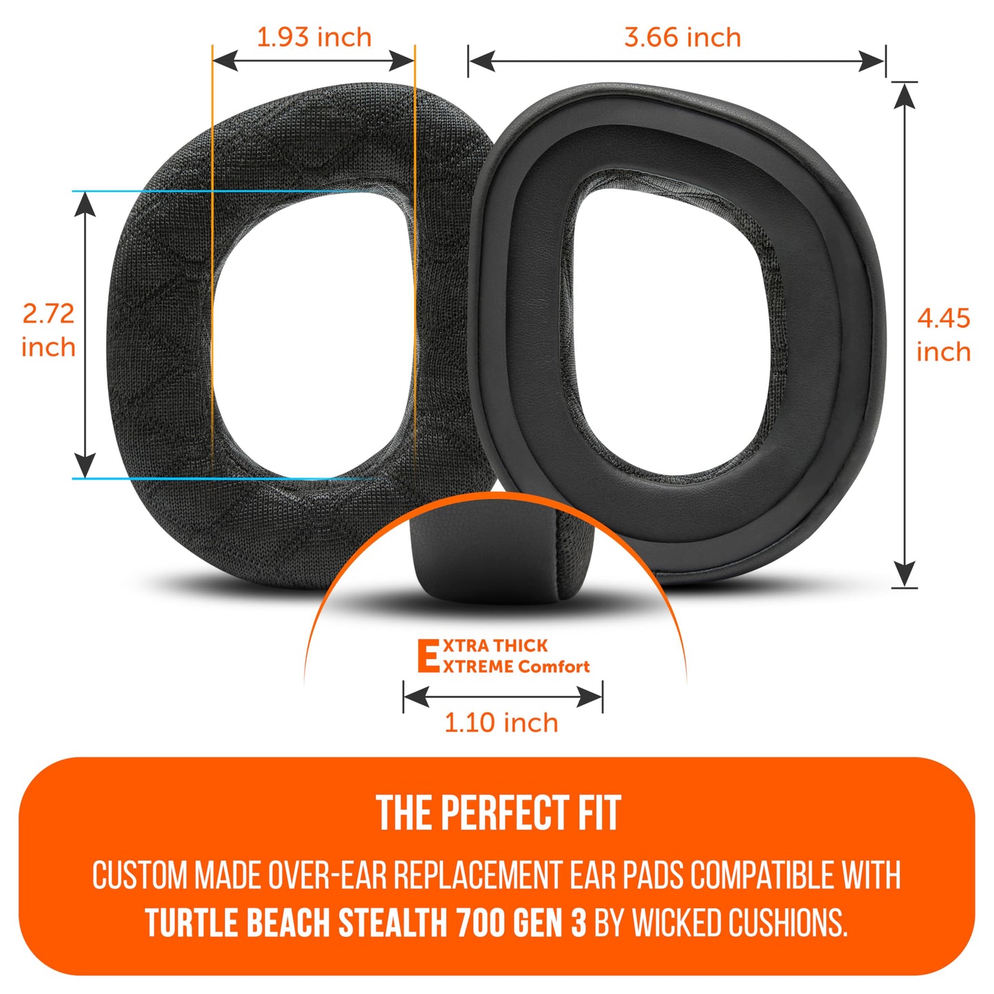 WC Freeze V2 Stealth 700 Gen 3 - Cooling Gel Earpads Compatible with Turtle Beach Stealth 700 Gen 3 by Wicked Cushions | Freeze V2 Cooling Fabric