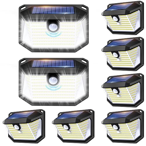 FAXBOX Solar Lights Outdoor Motion Sensor, 178 LED Waterproof IP65, Wall Mounted Security Light with 3 Modes, 270° Wide AngleWide Angle, Solar Powered