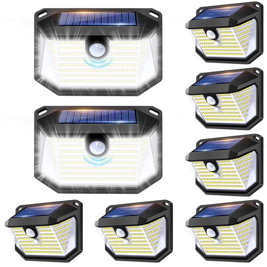 FAXBOX Solar Lights Outdoor Motion Sensor, 178 LED Waterproof IP65, Wall Mounted Security Light with 3 Modes, 270° Wide AngleWide Angle, Solar Powered