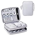 DDgro Cable Organizer Bag, Large Charger Cord Travel Case for Electronics & Tech Accessories (Large, Light Grey)