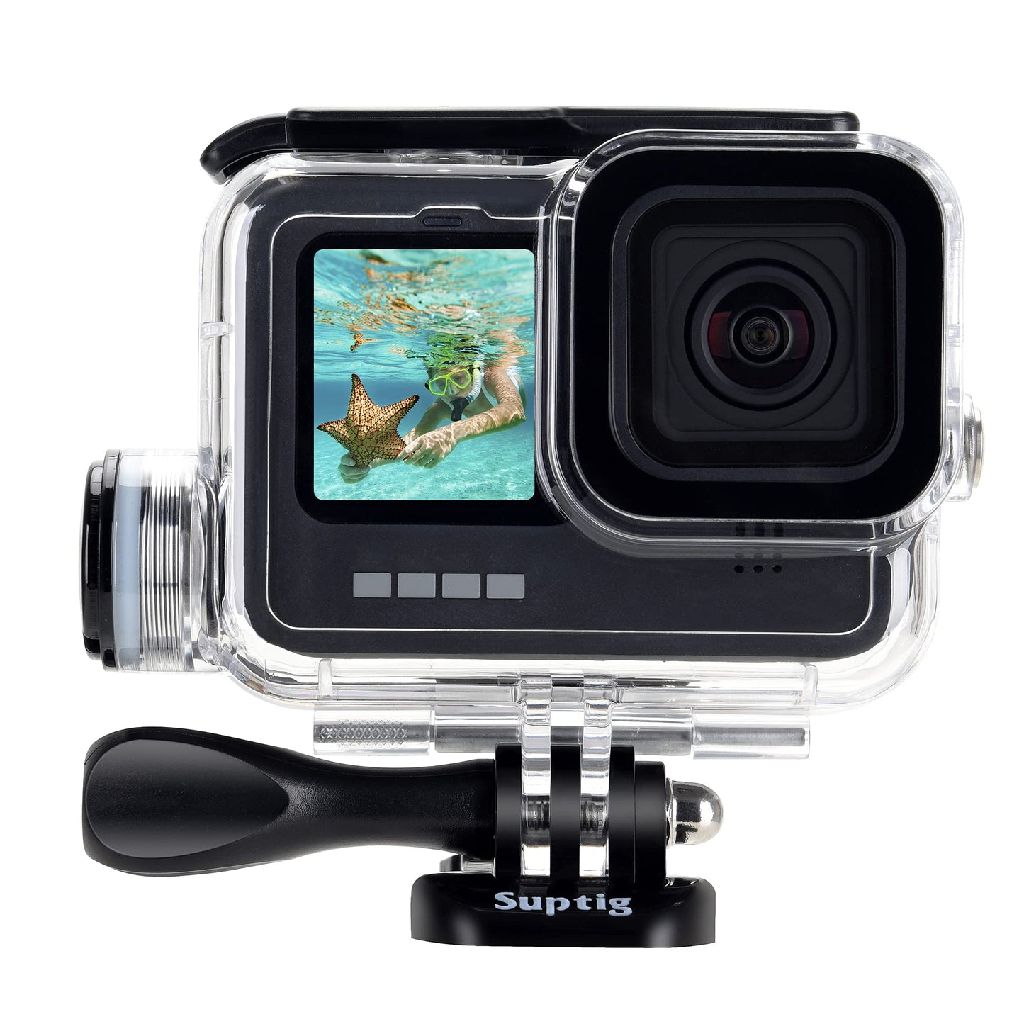 Suptig Waterproof Case, Underwater Case, Diving Case Protective Compatible for Gopro Hero 13, 12, 11, 10, 9 Black Waterproof 164Ft