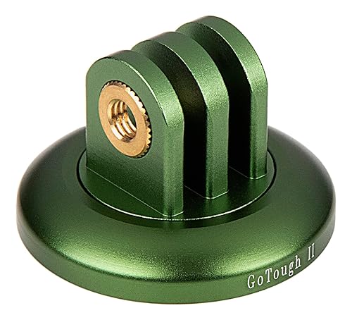 Fotodiox GoTough Green Tripod Adapter Version 2 - Metal 1/4”-20 Tripod Adapter Compatible with GoPro HERO3, HERO3+, HERO4, HERO5, HERO6, HERO7 2-Prong