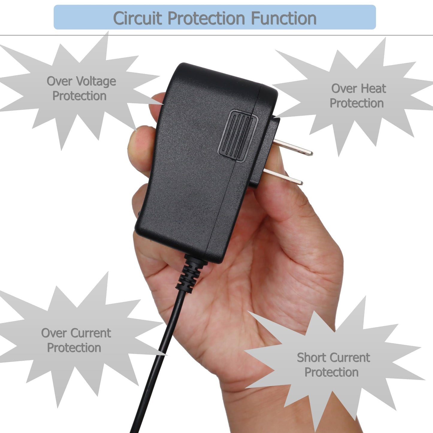 EIKS DC 5V 1A/1000mA Power Supply Adapter with Replacement 8 Plugs for USB Hub TV Box Camera Speaker