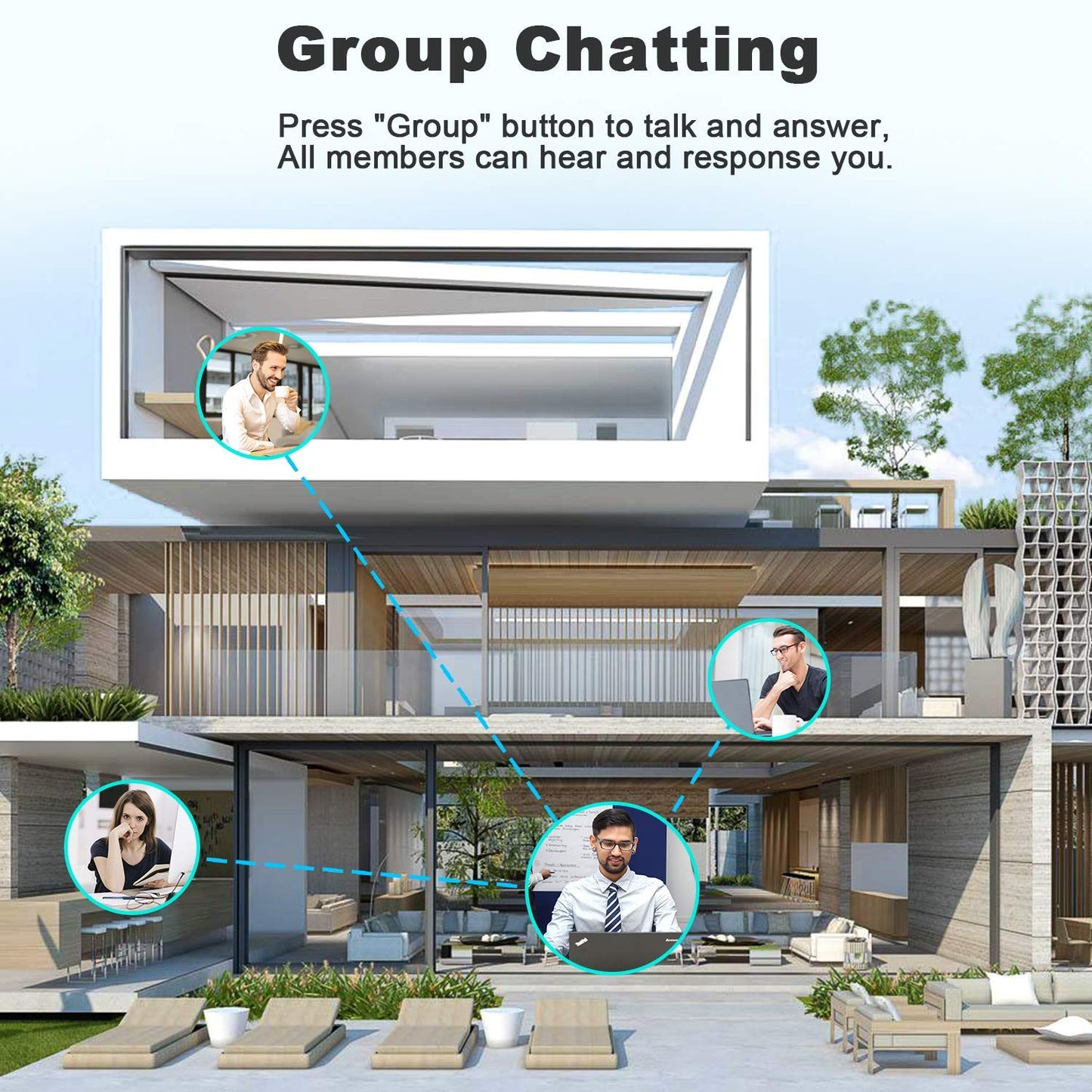 Intercoms Wireless for Home - 10 Channel 3 Privacy Code Wireless Intercom System for Home House Business Office - GLCONN 1.1 Mile Range Room to Room