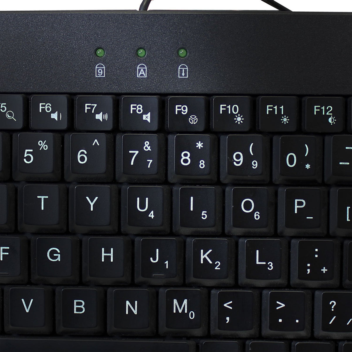 Adesso AKB-110EB SlimTouch 110 3-Color Mini Keyboard, 12 Inches, Black