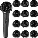 60 Pcs Disposable Microphone Covers Non-Woven Handheld Microphone Windscreen Protective Cap with Elastic Band for KTV, Karaoke, Recording Studio