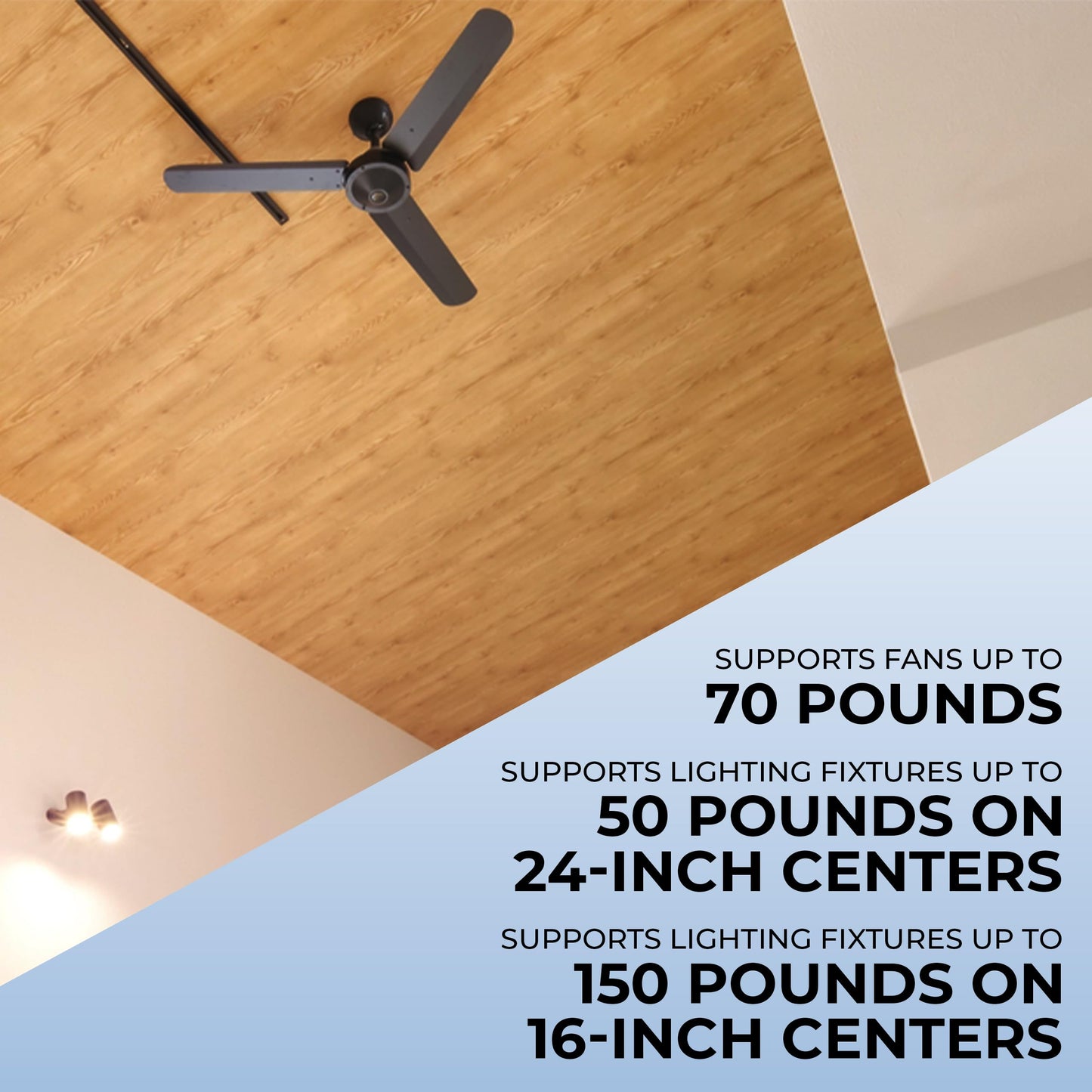 OHLECTRIC Saf-T-Brace For Ceiling Fans - Features 3 Teeth, Twist and Lock Design, 1.5" Heavy Duty Metal Electrical Box - Secure Installation For New