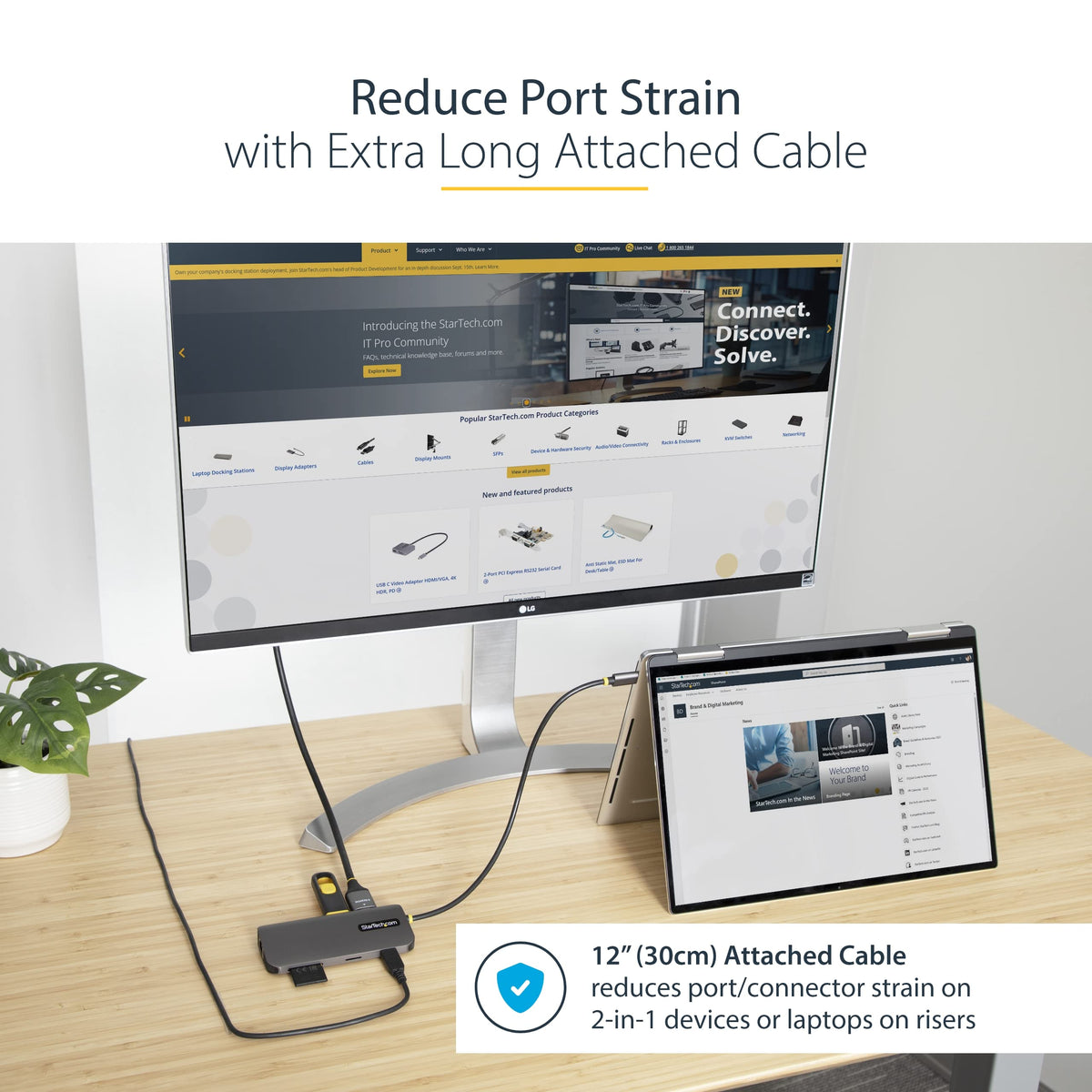 StarTech 8-in-1 USB-C Dock, 4K HDMI, USB 5Gbps, Gigabit Ethernet, SD, 100W
