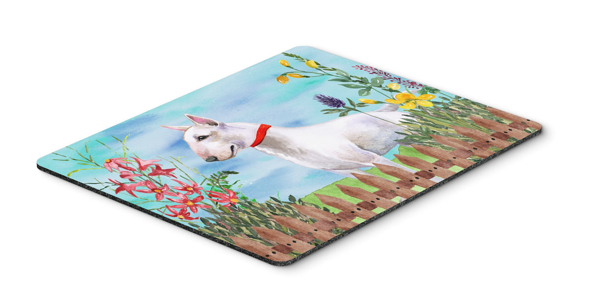 Caroline's Treasures CK1255MP Bull Terrier Spring Mouse Pad, Hot Pad or Trivet for Home Office Gaming Working Computers Laptop Mouse Mat,Washable