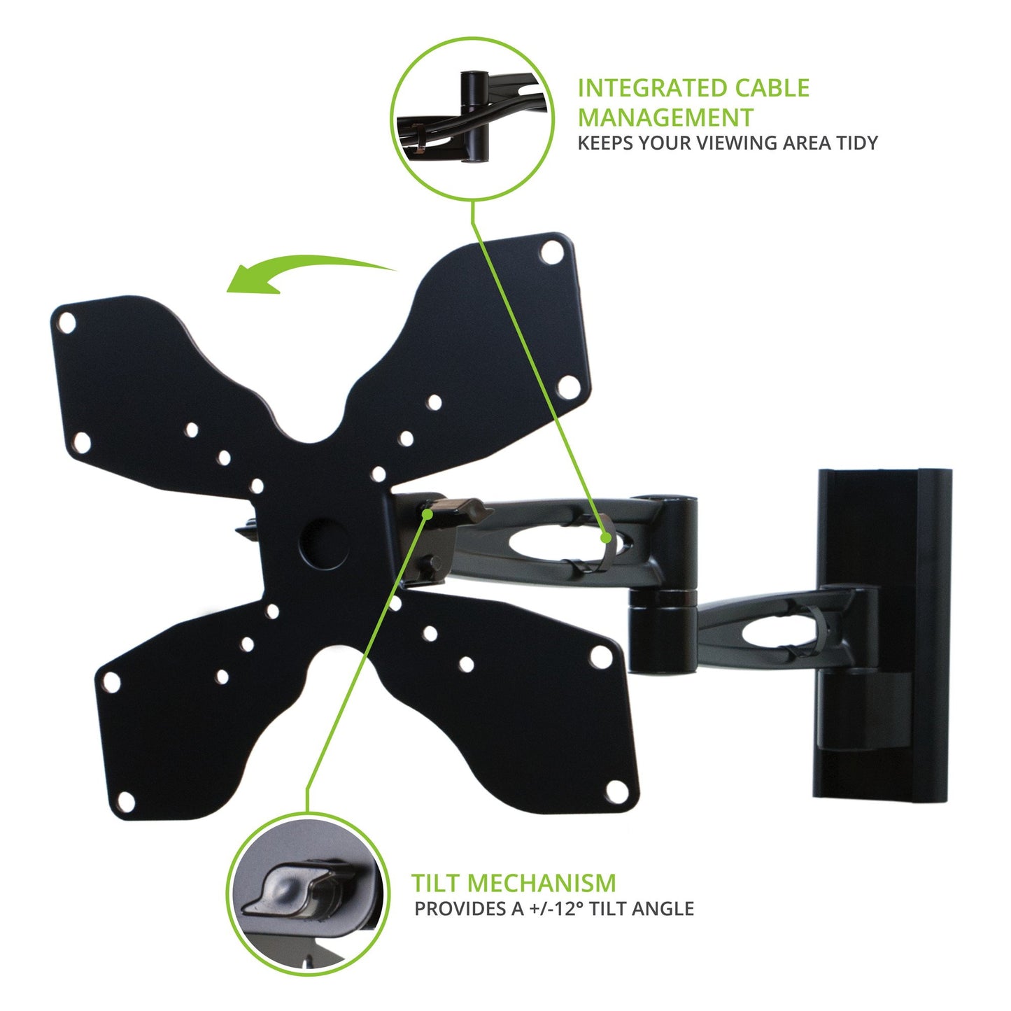 Kanto L102 Full Motion Mount for 19-inch to 32-inch TVs