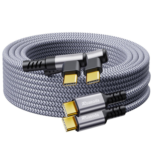 Ruaeoda USB C Cable 6 ft,2Pack USB C to C Charger Cable 60W Type C Fast Charging Cable Cord Right Angle USBC Compatible with 1Phone 15 Pro Max Plus