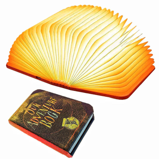 Mini Adventure Book Night Light,3D Folding Lamp&Three Different Lighting Options White/Yellow/Breathing Gradient Colors LED Book Lamp for Home Decor