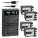 Kastar 4-Pack Battery and LTD2 USB Charger Compatible with Canon Elura 40 MC, Elura 50, Elura 60, Elura 65, Elura 70, Elura 80, Elura 85, Elura 90