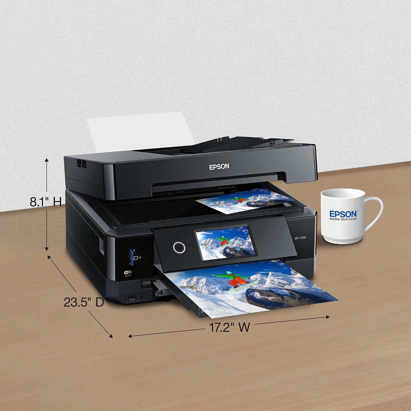 Epson Expression Premium XP-7100 Wireless Color Photo Printer with ADF, Scanner and Copier (Renewed)