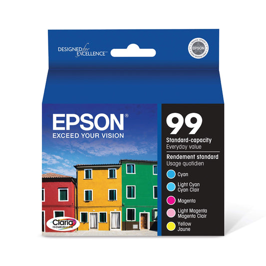Epson T099920-S Claria T099920 Hi-Definition 99 Standard-capacity Inkjet Cartridge Color Multipack -Cyan/Light Cyan/Magenta/Light Magenta/Yellow