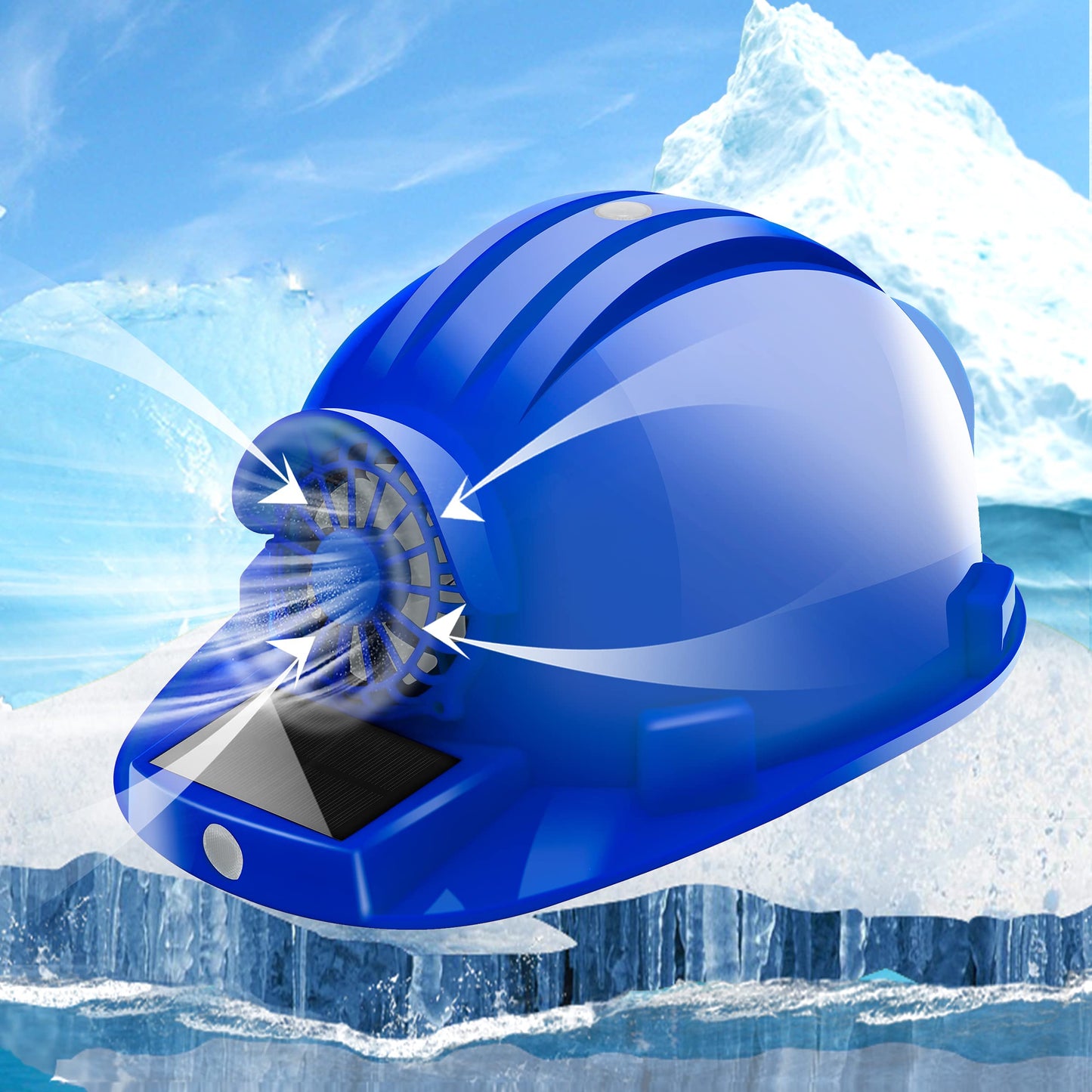 [SZEPINSEC] 2021 Newly Developed Safety Helmet with Solar Fan and Lighting lamp-USB Output 2000mAh Built-in Battery, Mobile Phone Charging Function