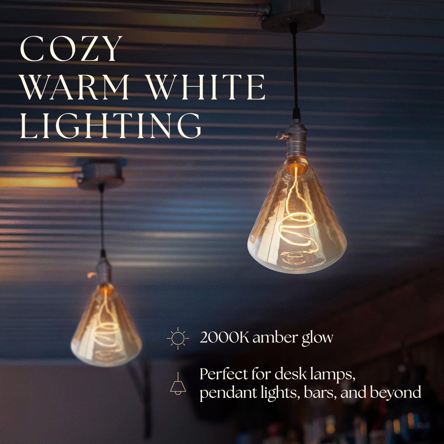 Next Glow Decorative Jumbo LED Filament Edison Light Bulb - 240 Lumen, 4.9W, Dimmable, 2000K Warm White, Medium E26 Base with Stunning Inner Pillar