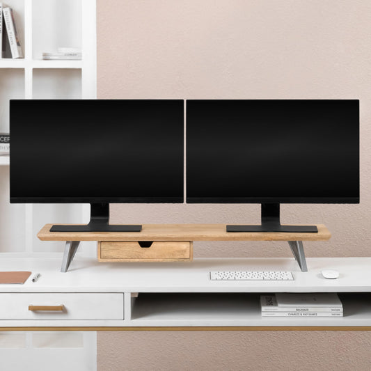 Anji Mountain Monitor Stand - Desktop Organizer & Laptop Riser, Ergonomic Monitor Riser, Space-Saving Monitor Stand for Desk, Durable Construction