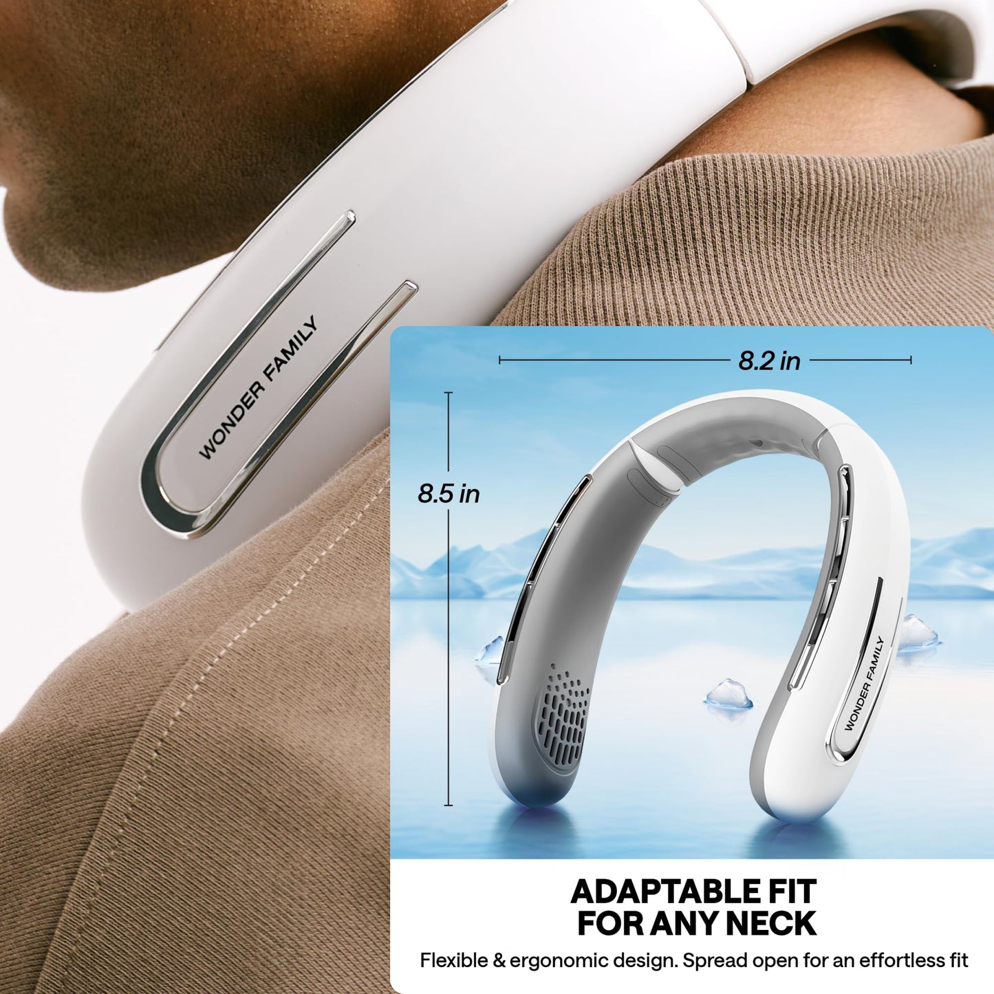 Personal Neck Fan - Rechargeable 4000 mAH - Portable Fan Necklace for Travel, Gym, Office - Wearable Air Conditioner - Unique Gifts for Men & Women
