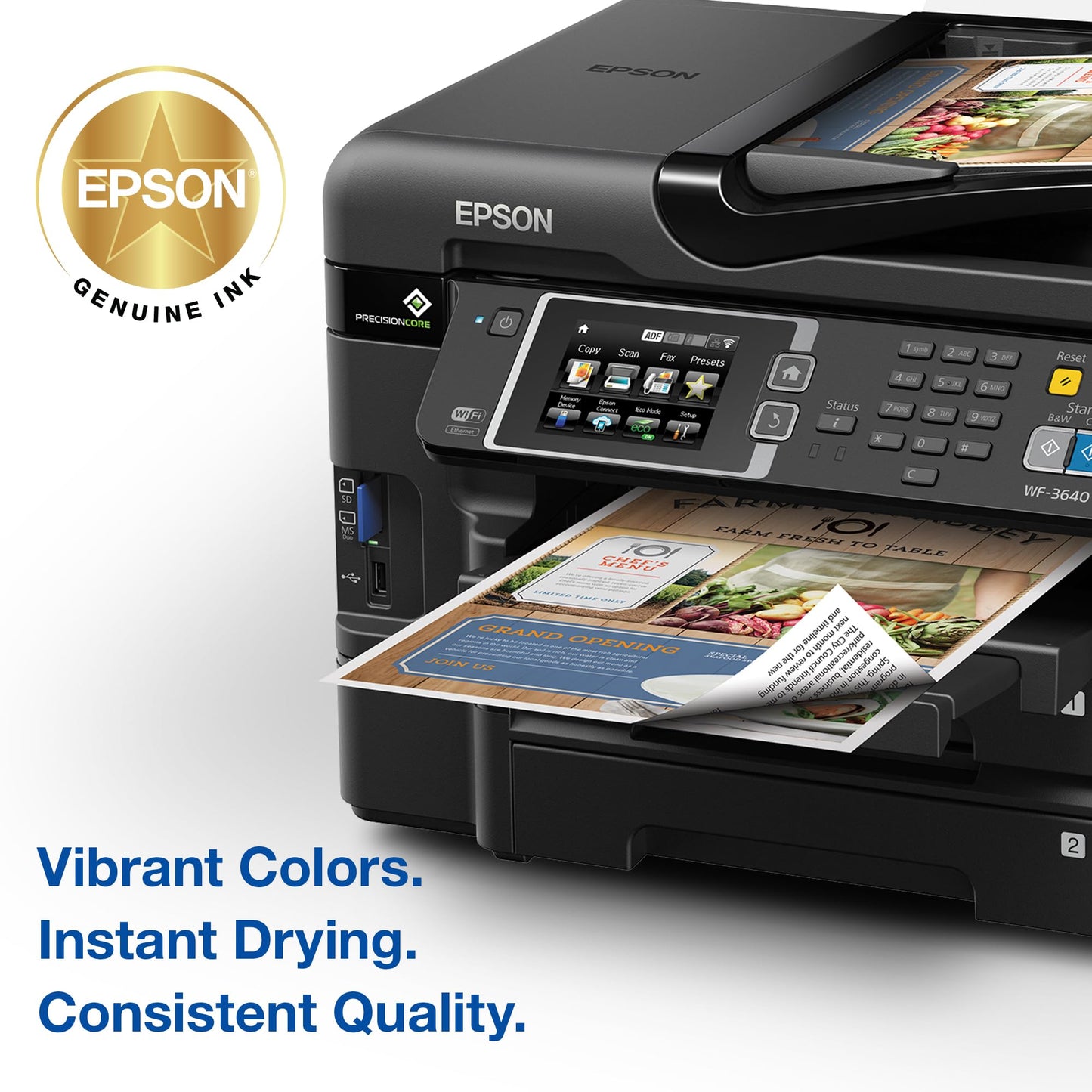 EPSON 252 DURABrite Ultra Ink Standard Capacity Cyan Cartridge (T252220-S) Works with WorkForce WF-3620, 3640, 7110, 7610, 7620, 7710, 7720, 7210